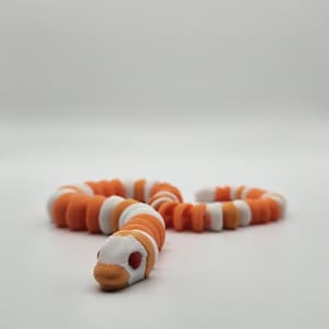 Albino Milk Snake  | 3D Printed Articulating Flexi Fidget