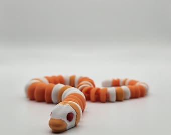 Albino Milk Snake  | 3D Printed Articulating Flexi Fidget