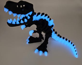 Glow Skeleton T-Rex | 3D Printed Articulating Flexi Fidget