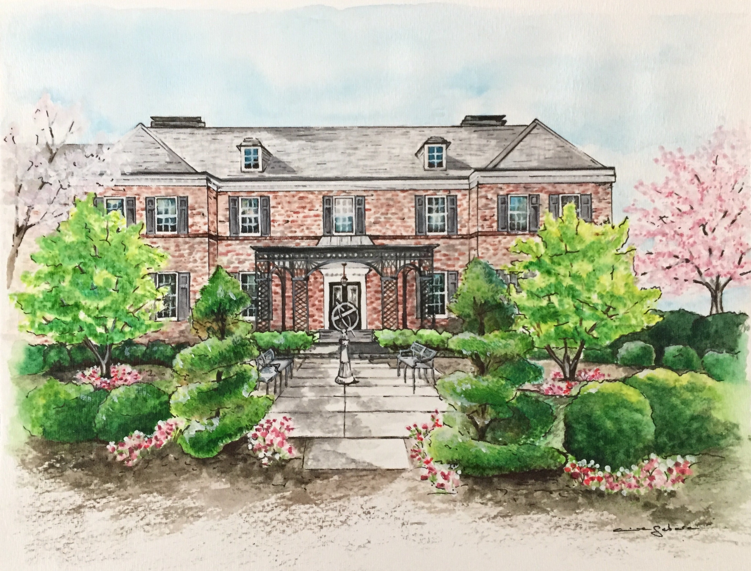 Custom Watercolor House Portrait - Hand Painted - Original Art - Etsy
