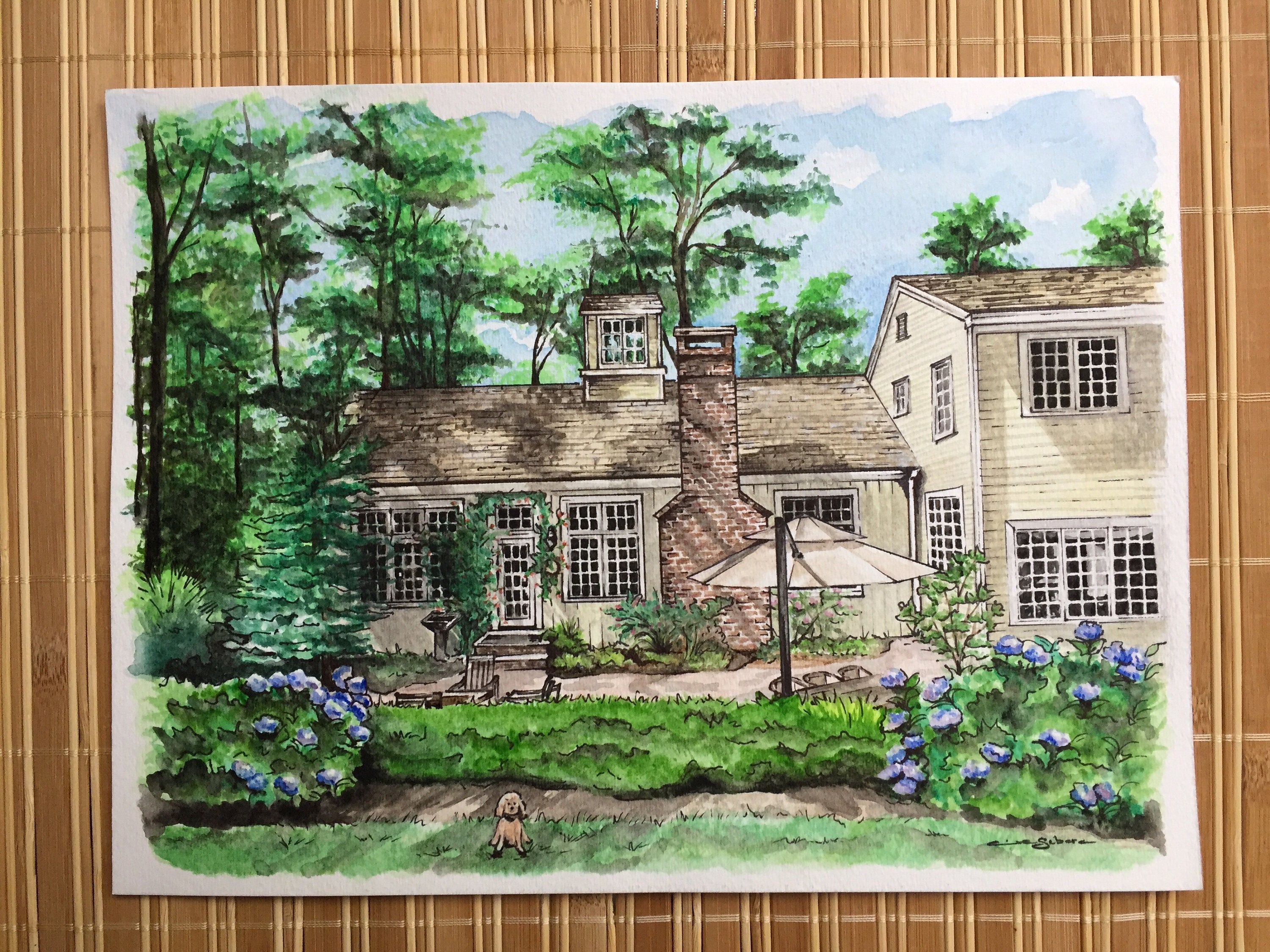 Custom Watercolor House Portrait - Hand Painted - Original Art - Etsy