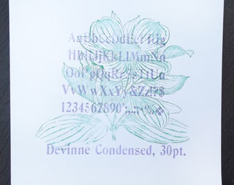 Devinne Typeface Letterpress Print
