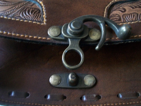 Quality Vintage Faux Leather saddle bag purse, Vi… - image 4