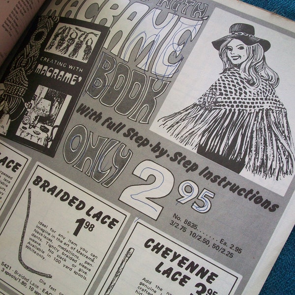 Vintage Mail Order catalogue , Tandy Leather Company Of Canada Ltd, Soft-cover Magazine style, 1971-1972, Catalogue 72, damage, Nostalgic,