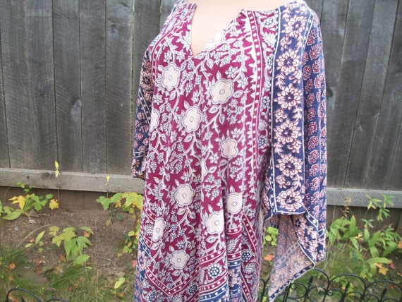 VINTAGE India Cotton kaftan, full length Boho, fe… - image 7