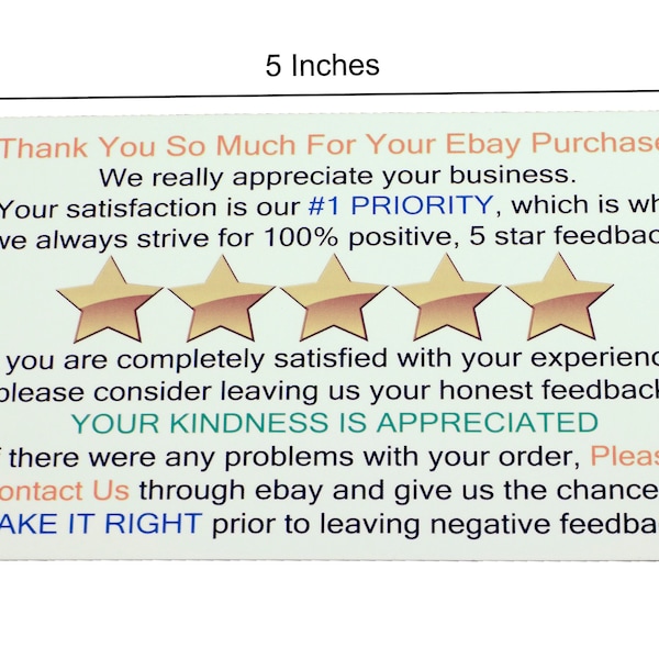 Ebay Thank You Feedback Cards Etsy