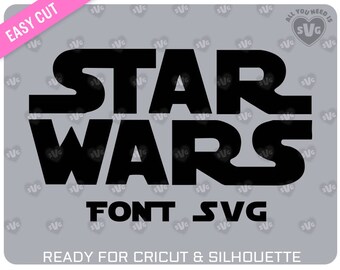 STAR WARS FONT svg - For cutting machines (Cricut, Silhouette, ScanNcut, Brother,…) - svg, dxf, png, ai format provided.