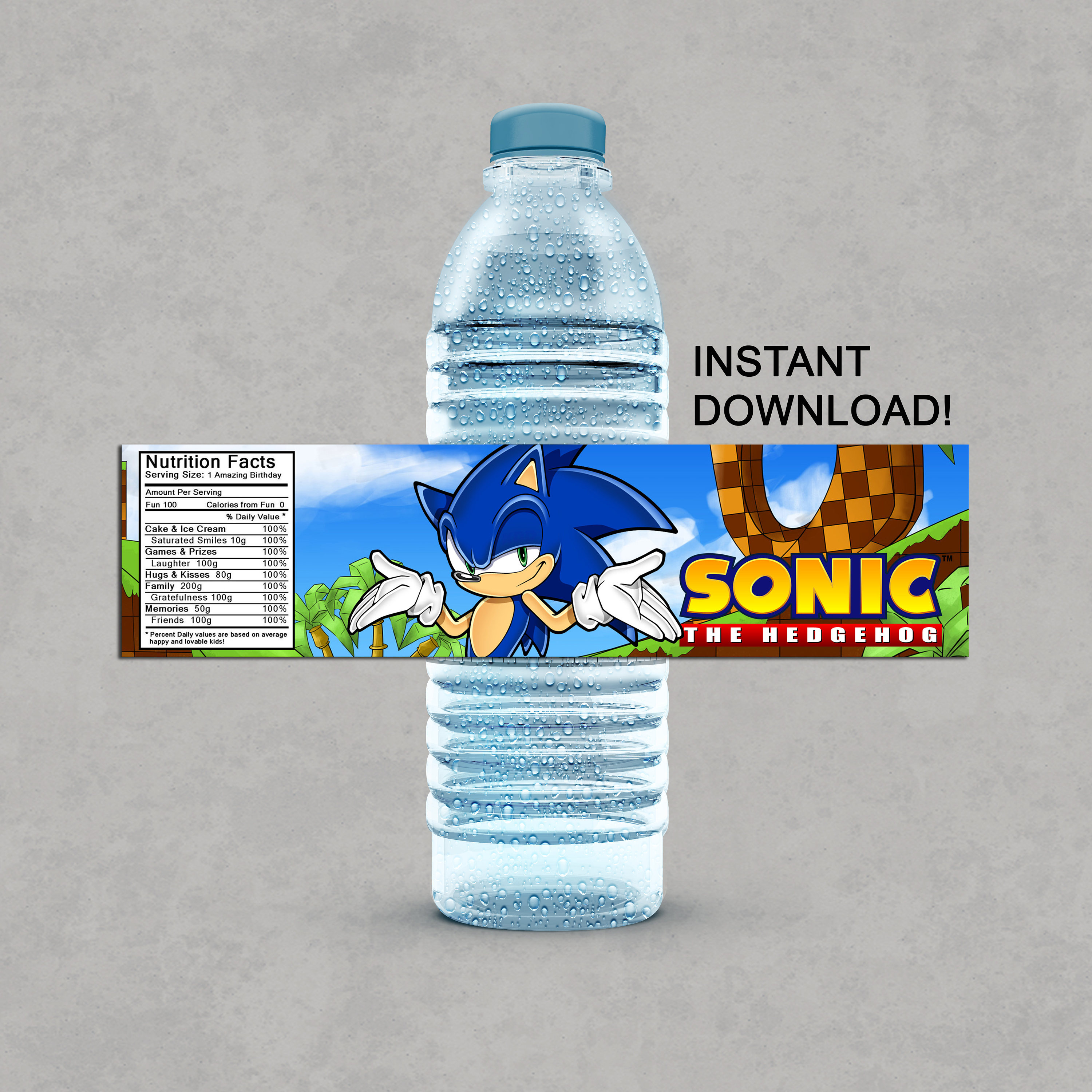 Sonic The Hedgehog Inspired Water Bottle Labels Printable Etsy