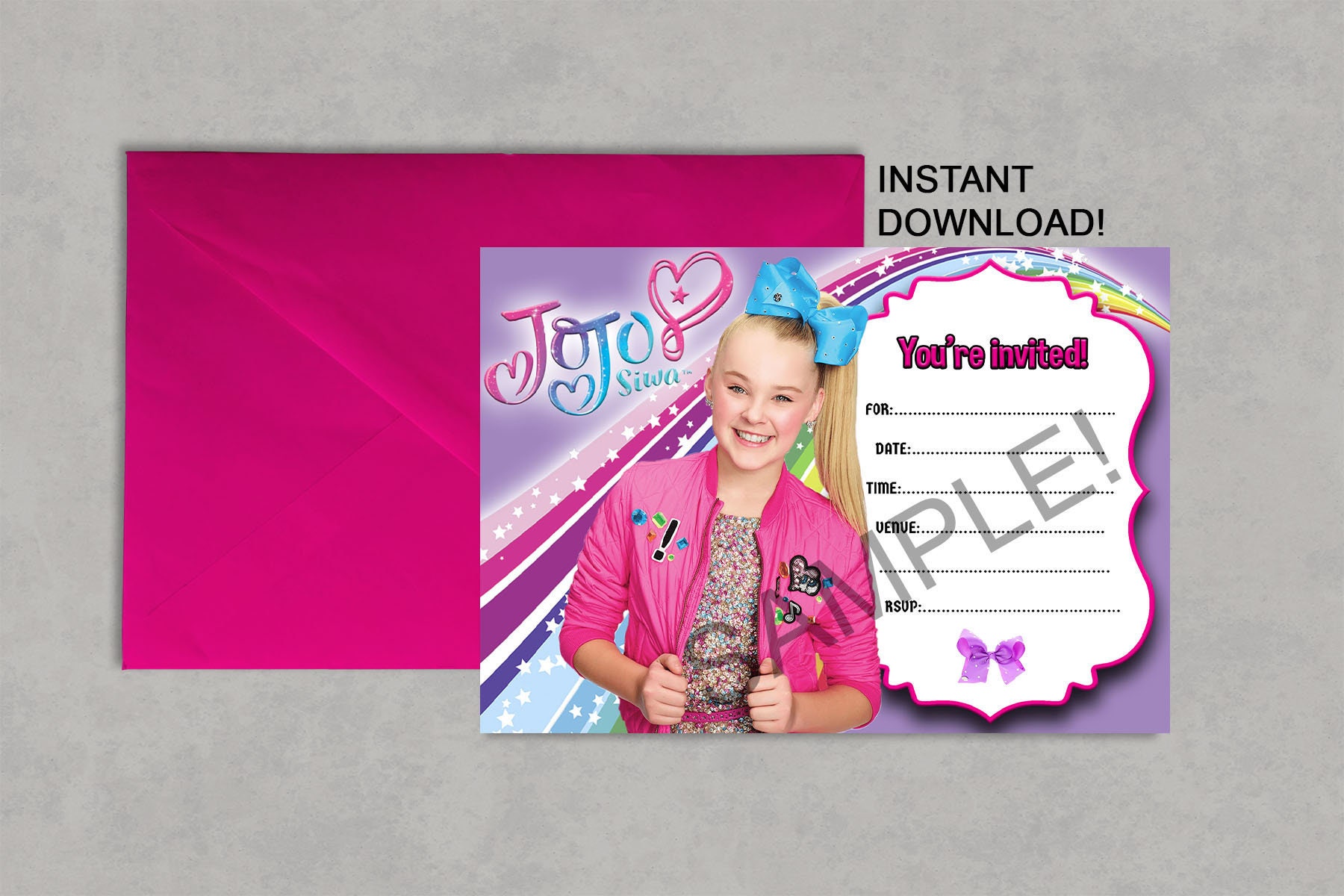 jojo-siwa-inspired-printable-birthday-invitation-diy-blank-etsy