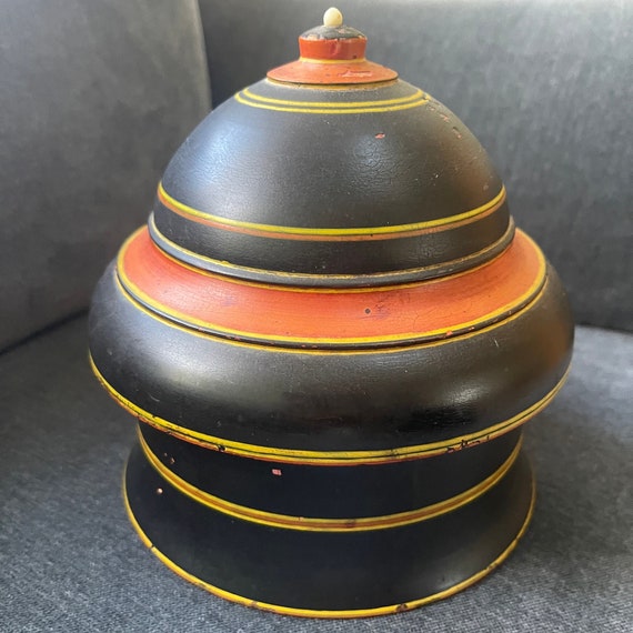 Vintage Wooden Round Box