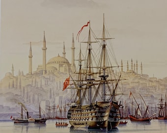 Old Istanbul  Watercolor landscape Special Print.