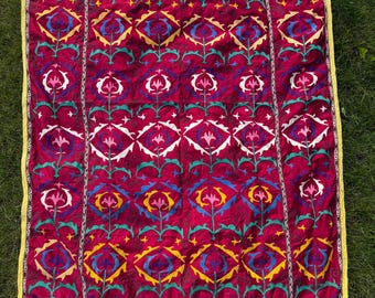 Large Uzbek Suzani Handmade Embroidery