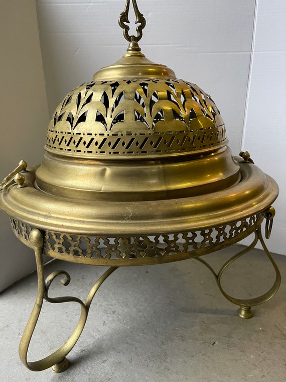 Antique Spanish Handmade Brass Brazier Etsy