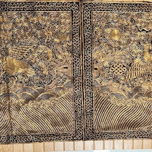 Pair Antique Chinese Handmade rank badge / Mandarin