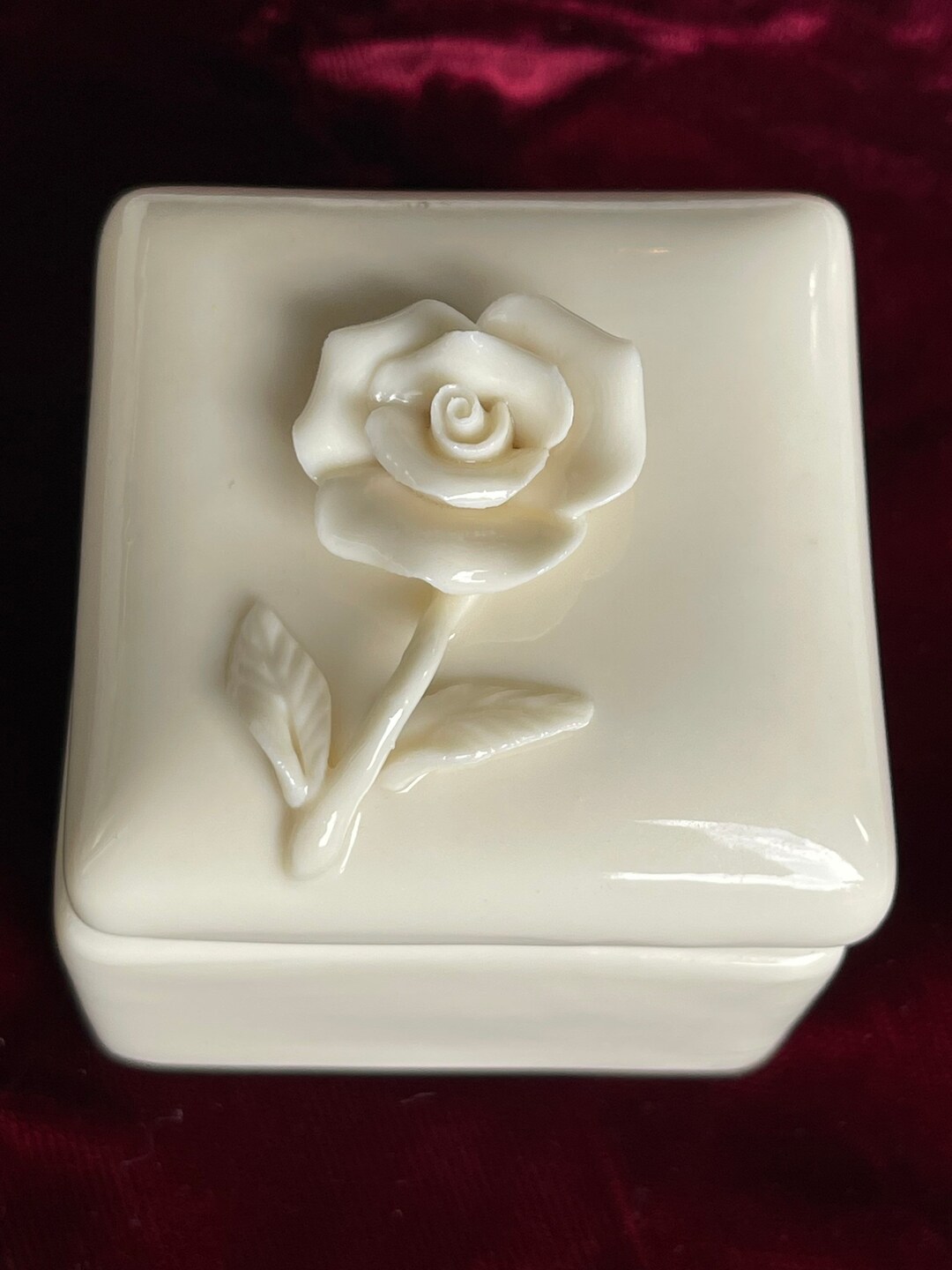 Vintage Small Ivory Square Porcelain Cute Box 2 1/2 15 - Etsy UK
