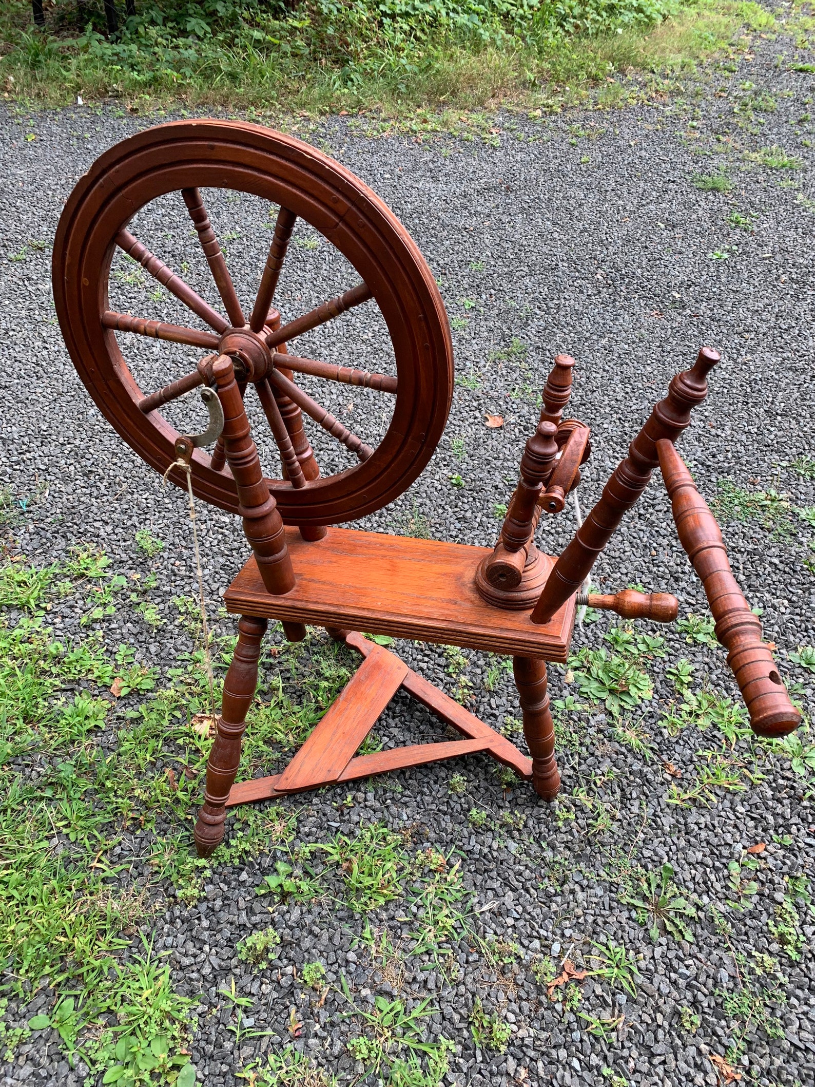 Handmade Beautiful wooden spinning wheel H 42 Etsy