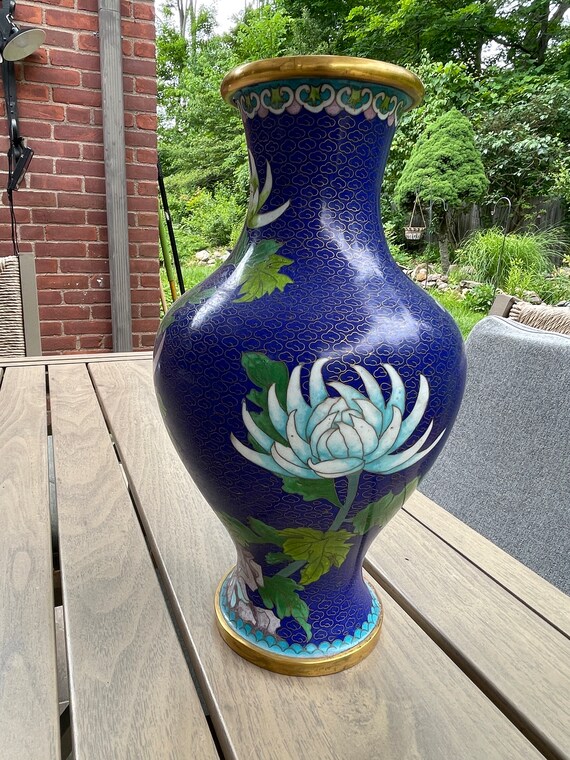中国七宝焼き花瓶 - Chinese Cloisonné Floral Vase 中国七宝焼き花瓶