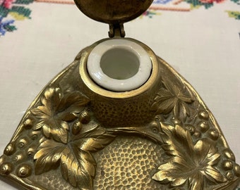Antique Ormolu Brass Inkwell