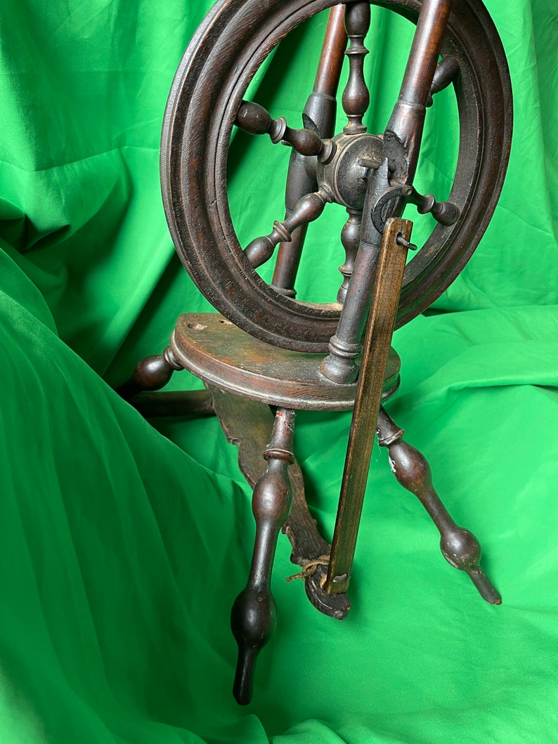 Antique Handmade Spinning Wheel Etsy