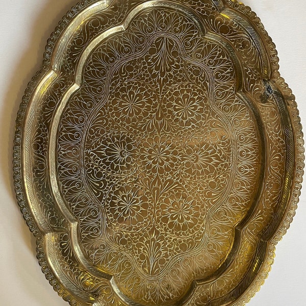 Indica Tray Brass Antique