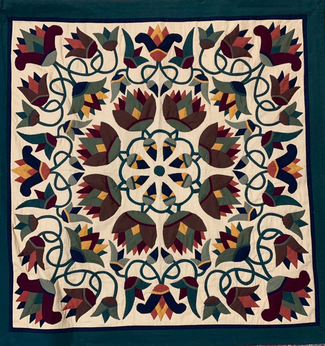 Vintage Egyptian Handmade Ancient Floral Designed Quilt khayyamiyah ...