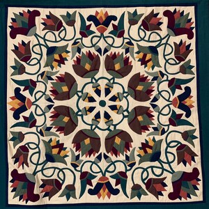 Vintage Egyptian Handmade Ancient floral designed quilt “Khayyamiyah” wall Decor