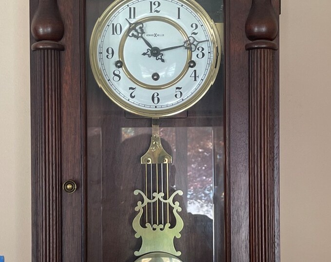 Howard Miller Jennison 612221 Mahogany Triple Chime Wall Clock Working Etsy