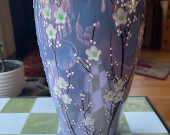 Jarrón japonés azul Nippon con estampado floral de 30 cm