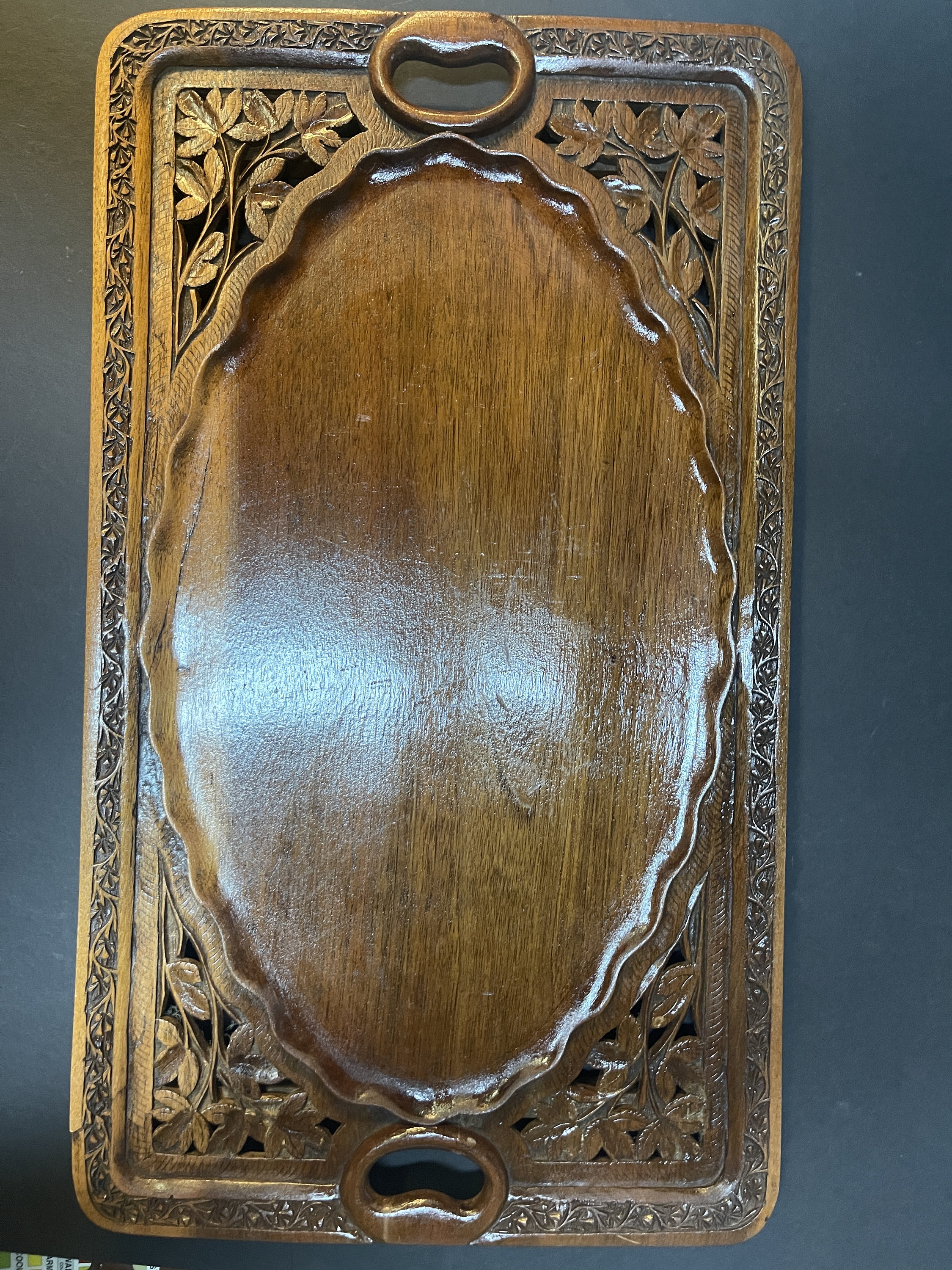 ヴィンテージ 大型ハンドメイド木製トレイ 21 インチ - Etsy 日本