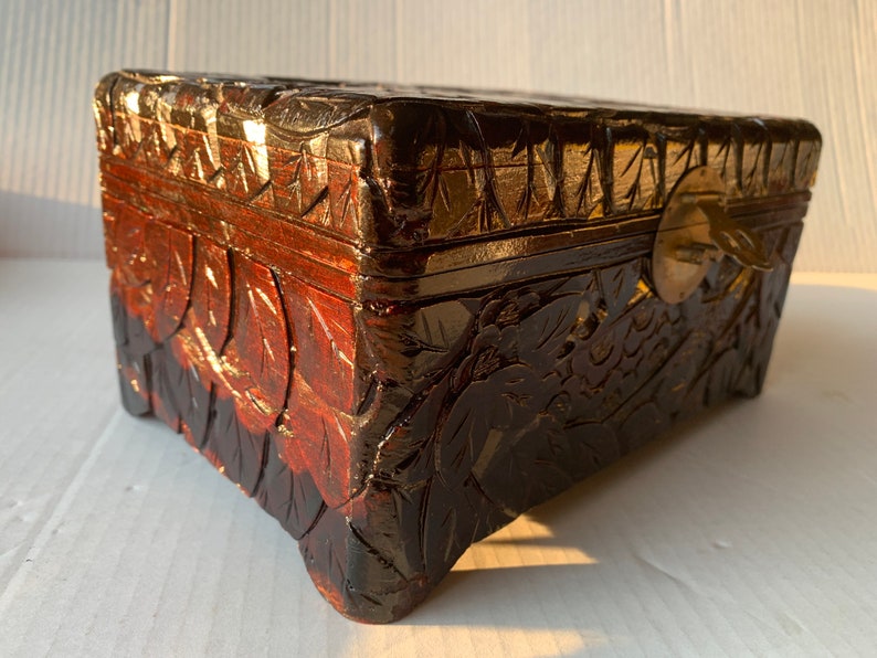 Vintage Chinese Wooden Handmade Jewelry Box #06# Vintage Chinese Wooden Handmade Jewelry Box #06#