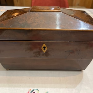 Antique Original Handmade walnut Tea Box #29#