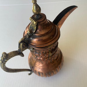 Vintage Arabic Copper Pitcher With Handle 8” #19#