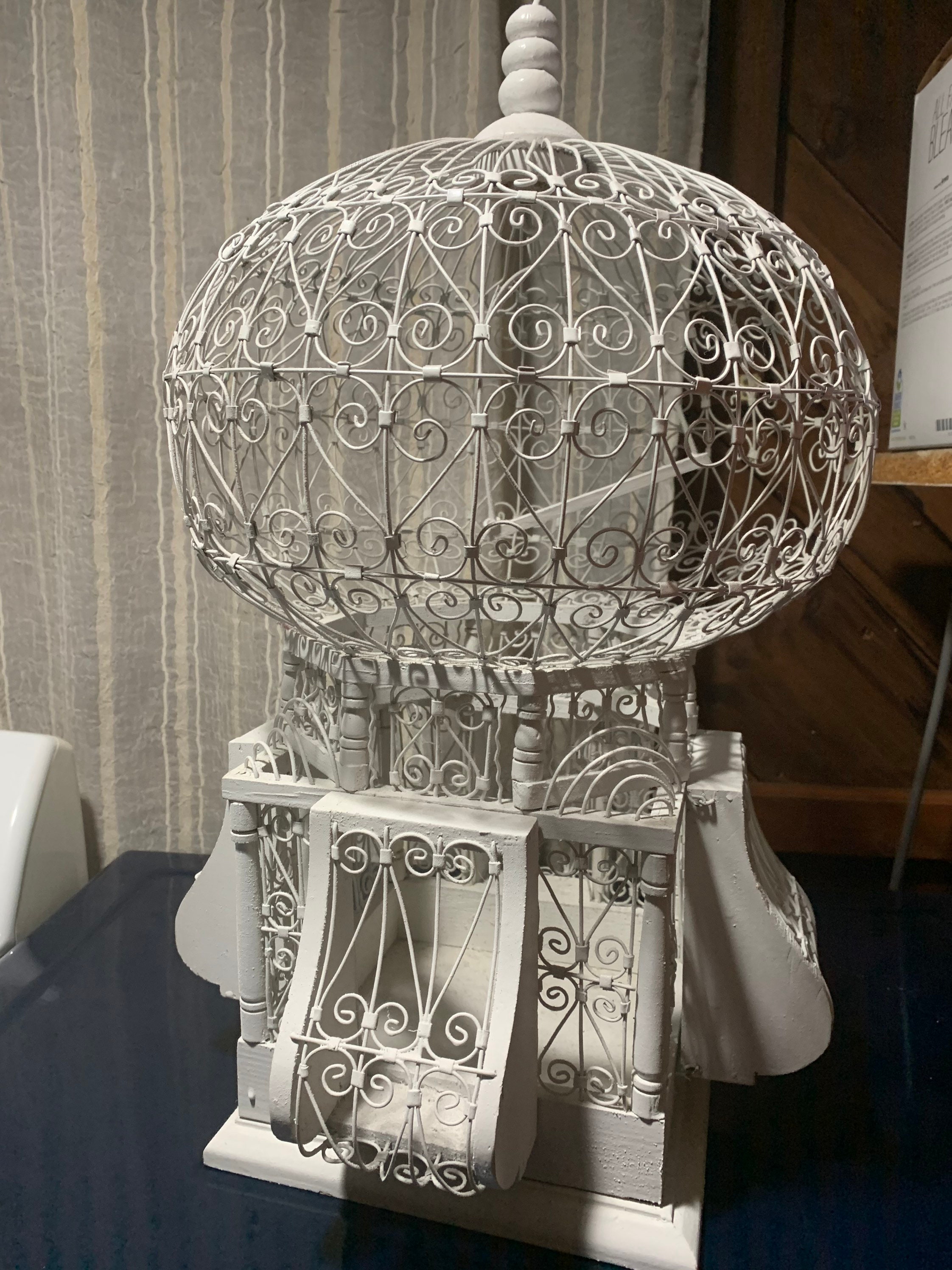 装飾的なデザインの白いバードケージ チュニジア Tunisian bird cage - Etsy 日本