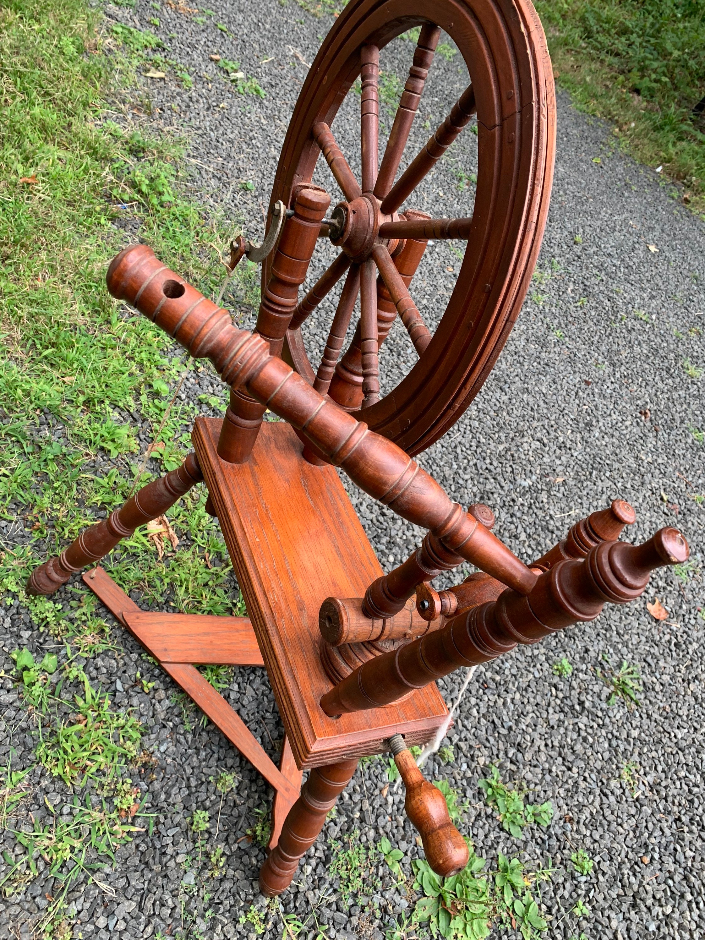 Handmade Beautiful wooden spinning wheel H 42 Etsy