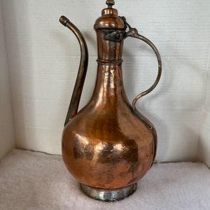 Jarra de cobre turca vintage hecha a mano #Grj #