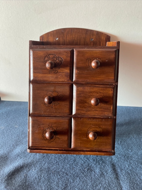 Vintage Wooden Small Drawers Etsy