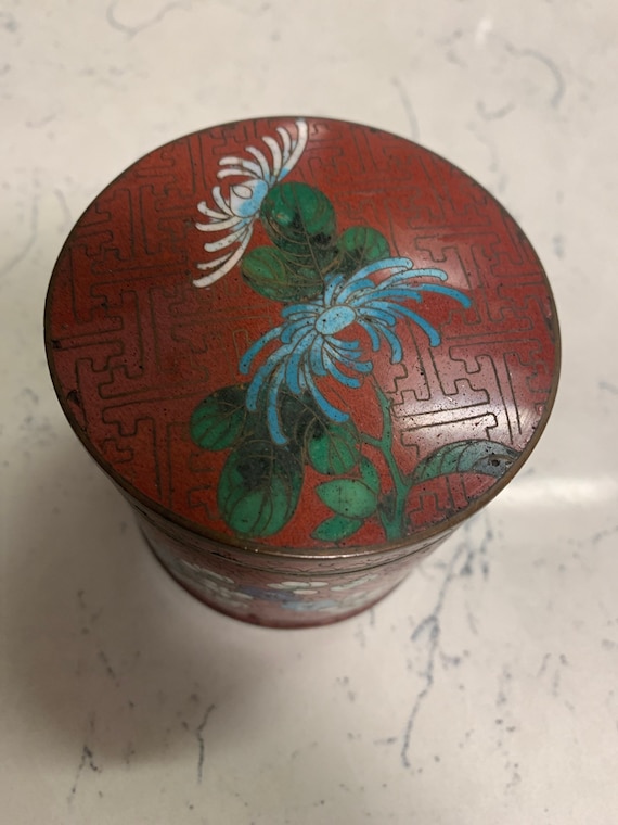 【中国美術】七宝焼 絵付 人物画 古美術 骨董品 アンティーク小物入れ 刻印 中国美術】七宝焼 絵付 人物画 古美術 骨董品 アンティーク小物