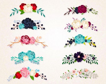 Floral Bouquets Clipart/Flowers SVG,PNG 300 ppi/Floral Arrangement/Floral Decpration/Wedding Decoration/printable/circuit file/digital