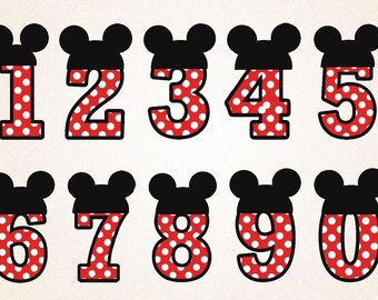 mickey mouse numbers etsy