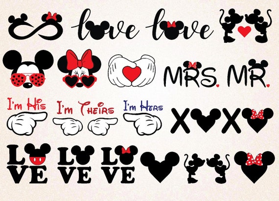 Download Mickey love bundle/mickey minnie svg png/mickey vday /disney | Etsy