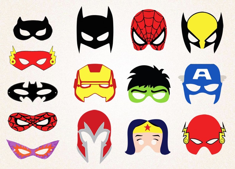 Download Superhero Masks SVG PNG/halloween masks/scary | Etsy