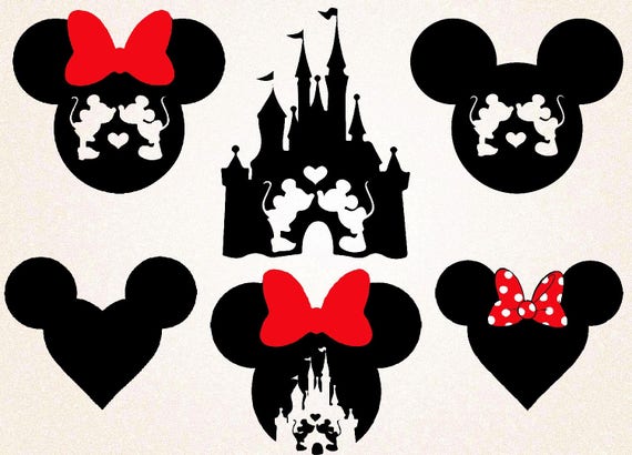 Download Mickey Mouse Disney Château SVG png eps/coeur Minnie | Etsy
