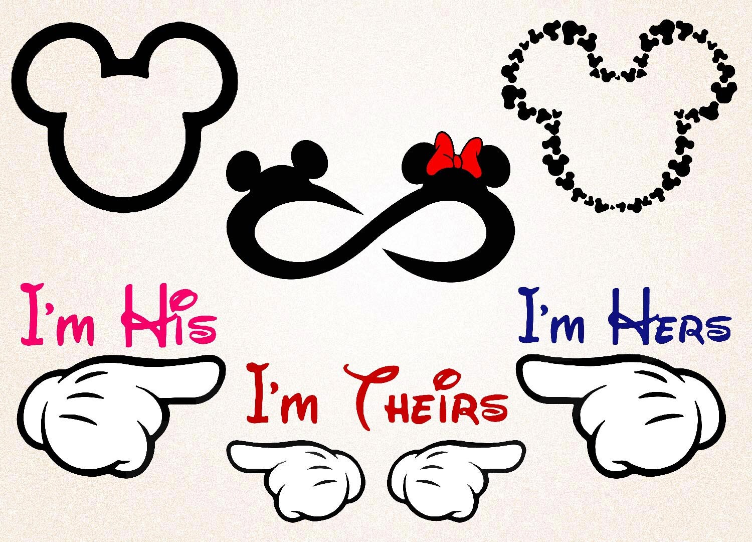 Download Mickey And Minne Love Svg - Layered SVG Cut File