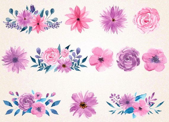 Download Watercolor Floral Bouquets SVG PNG/watercolor flowers ...