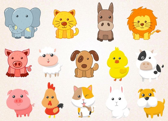 Forest and Farm Cute Baby Animals SVGPNG 300 ppi/Baby animals | Etsy