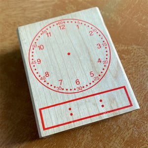 Vintage tijdklok Digitaal analoog oefenwerkbladen Leskunststempel - Rubber Stampede - Made in USA Berkeley, CA