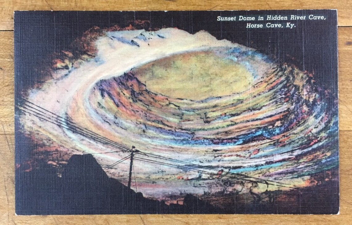 Sunset Dome in Hidden River Cave, Horse Cave, Ky. Vintage Postcard Etsy