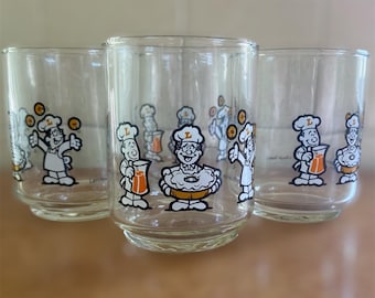 Vintage 1985 Lender’s Bagel Bakery Breakfast Juice Bagel Glasses - Set of 4 - Lendermen