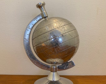 Engraved Decorative Cast Aluminum Desktop World Globe