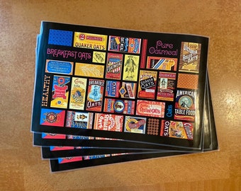 Vintage 1984 A&P Quaker Oats 125th Anniversary Promotional Placemats - Set of 4